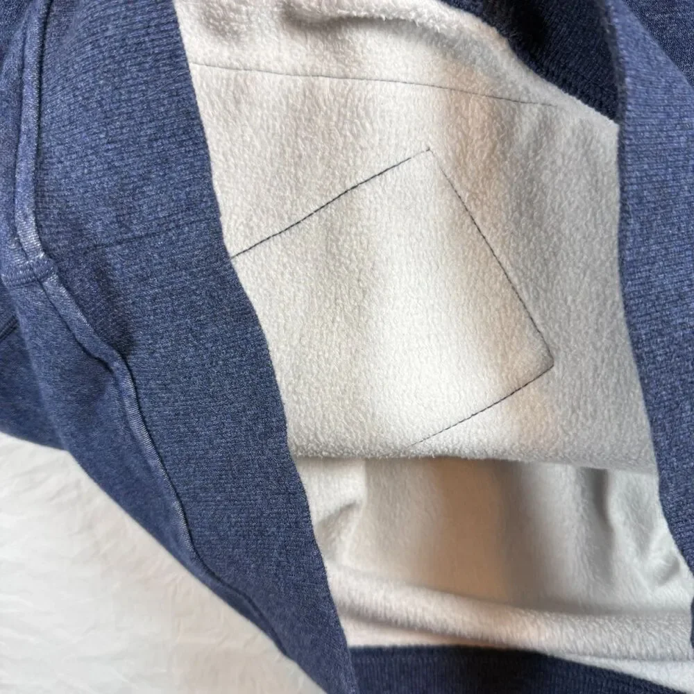 Fabletics Navy Heather Pullover Hoodie Feather Logo Size M (Estimated)